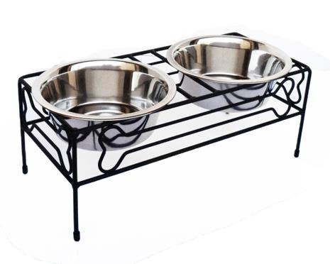 Pets Stop Bone Box Double Diner, Bronze