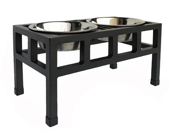 Pets Stop Four Square Double Diner, Black