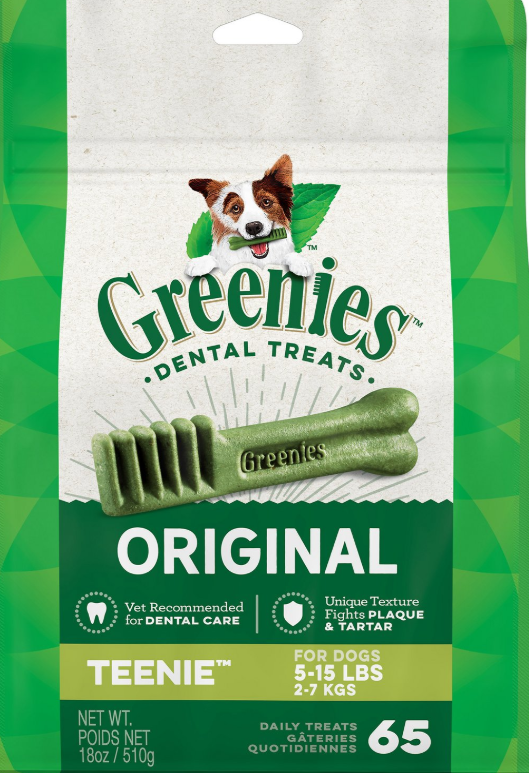 Greenies Original Teenie Dental Dog Treats, 18-oz, 65-count