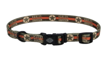 Coastal Harley-Davidson Comfort Wrap Adjustable Dog Collar, Vintage Military Star