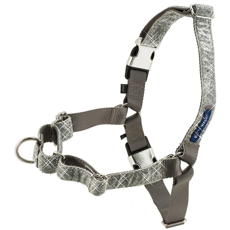 PetSafe Easy Walk Bling Dog Harness, Silver, Large