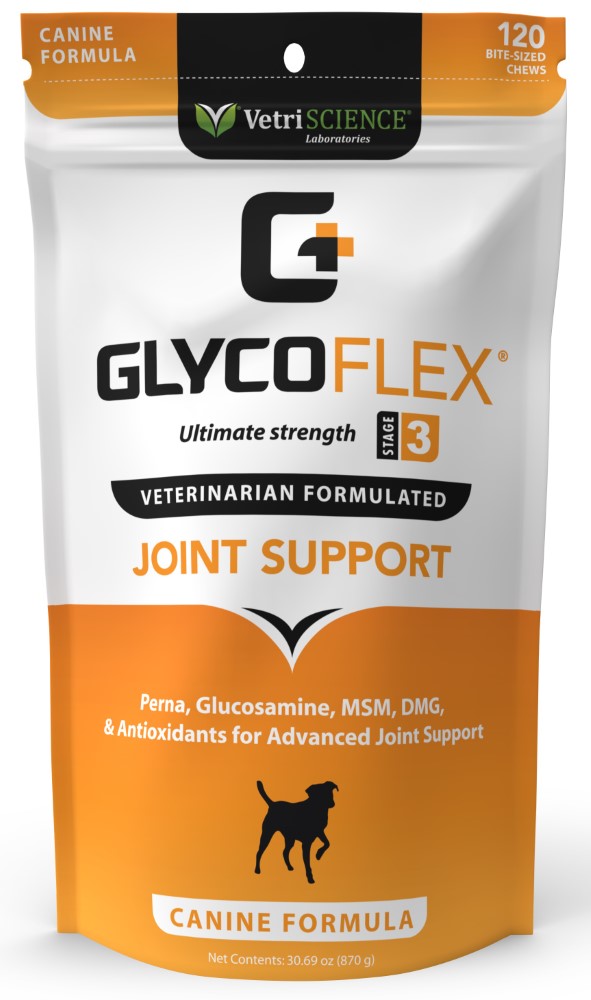 VetriScience GlycoFlex Stage III Ultimate Strength Joint Support Bite-Sized Dog Chews, 120 count