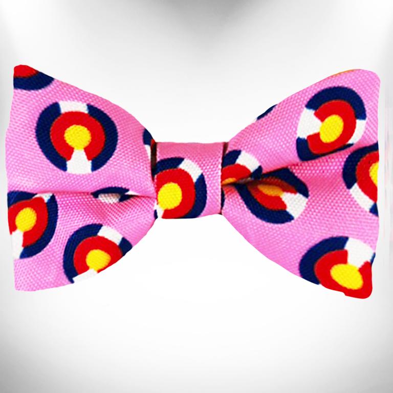 WaLk-e-Woo Dog Bow Tie, Colorado Pink