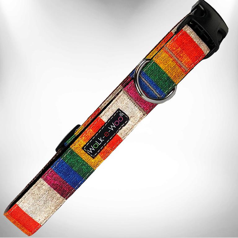 WaLk-e-Woo Dog Collar, Pride Rainbow