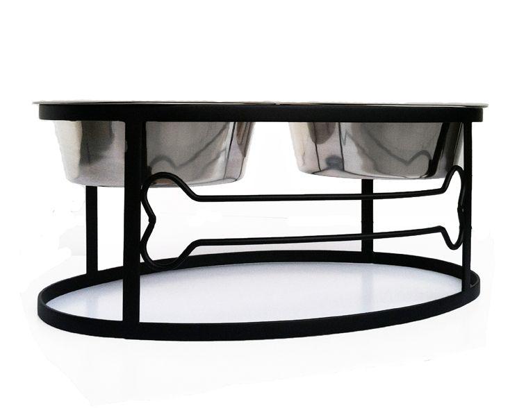 Pets Stop Bone Double Diner, Black