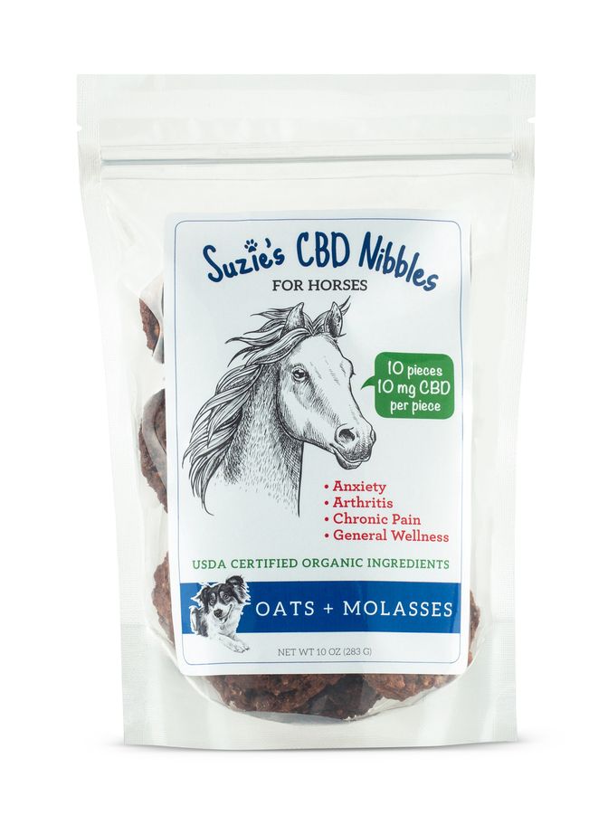Suzie's C B D Nibbles for Horses Oats & Molasses, 10mg per nibble, 10 count