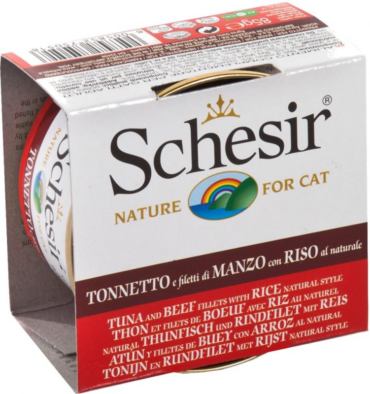 Schesir Tuna & Beef & Rice Natural Wet Cat Food Can