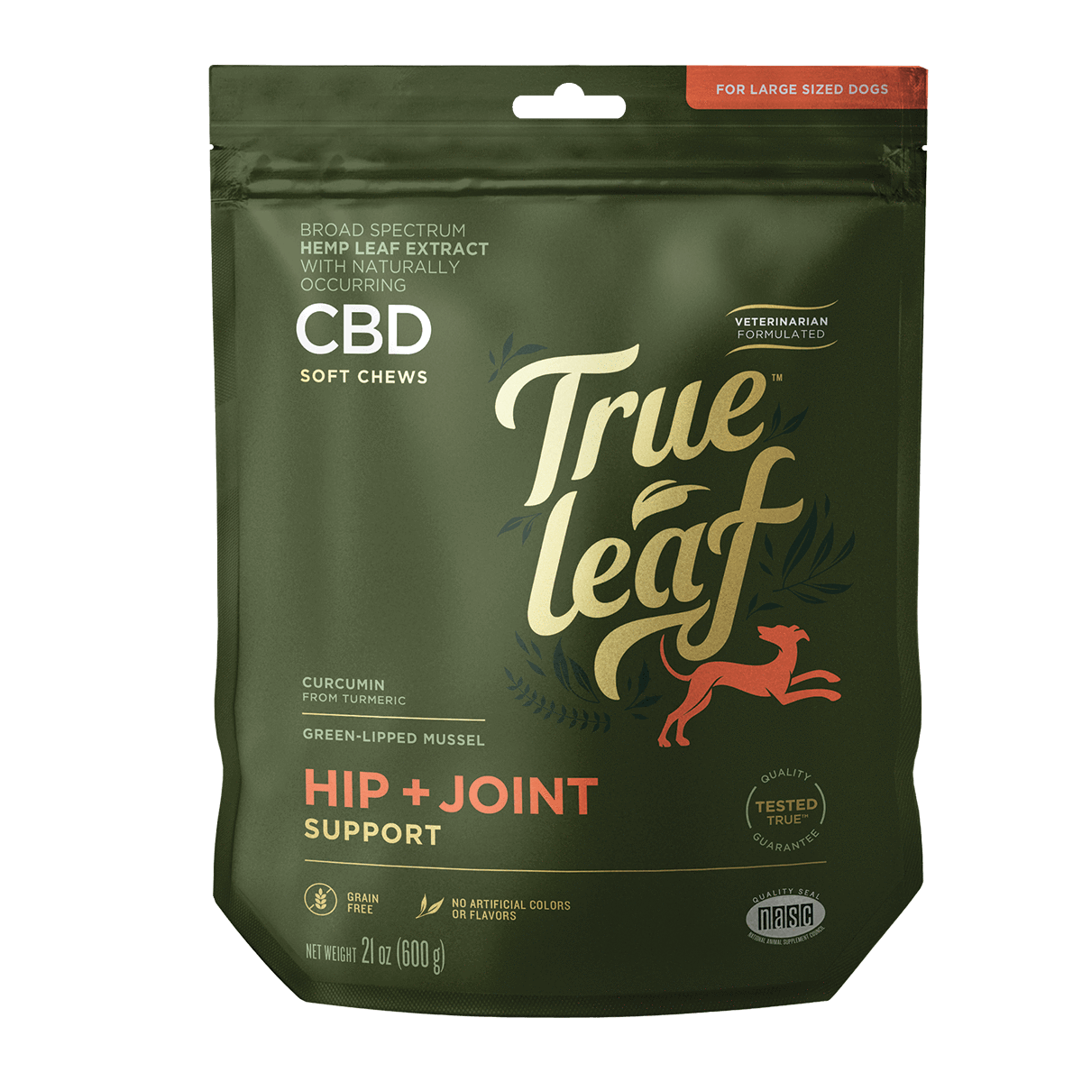 True Leaf Hip + Joint Support Alternative Supplement Chews for Large Dogs, 21-oz