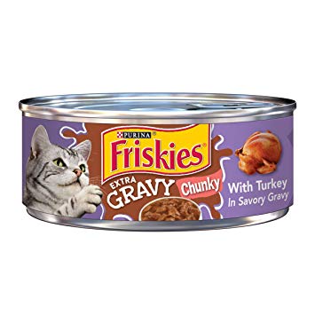 Friskies Extra Gravy Chunky with Turkey in Savory Gravy Canned Cat Food,  5.5-oz