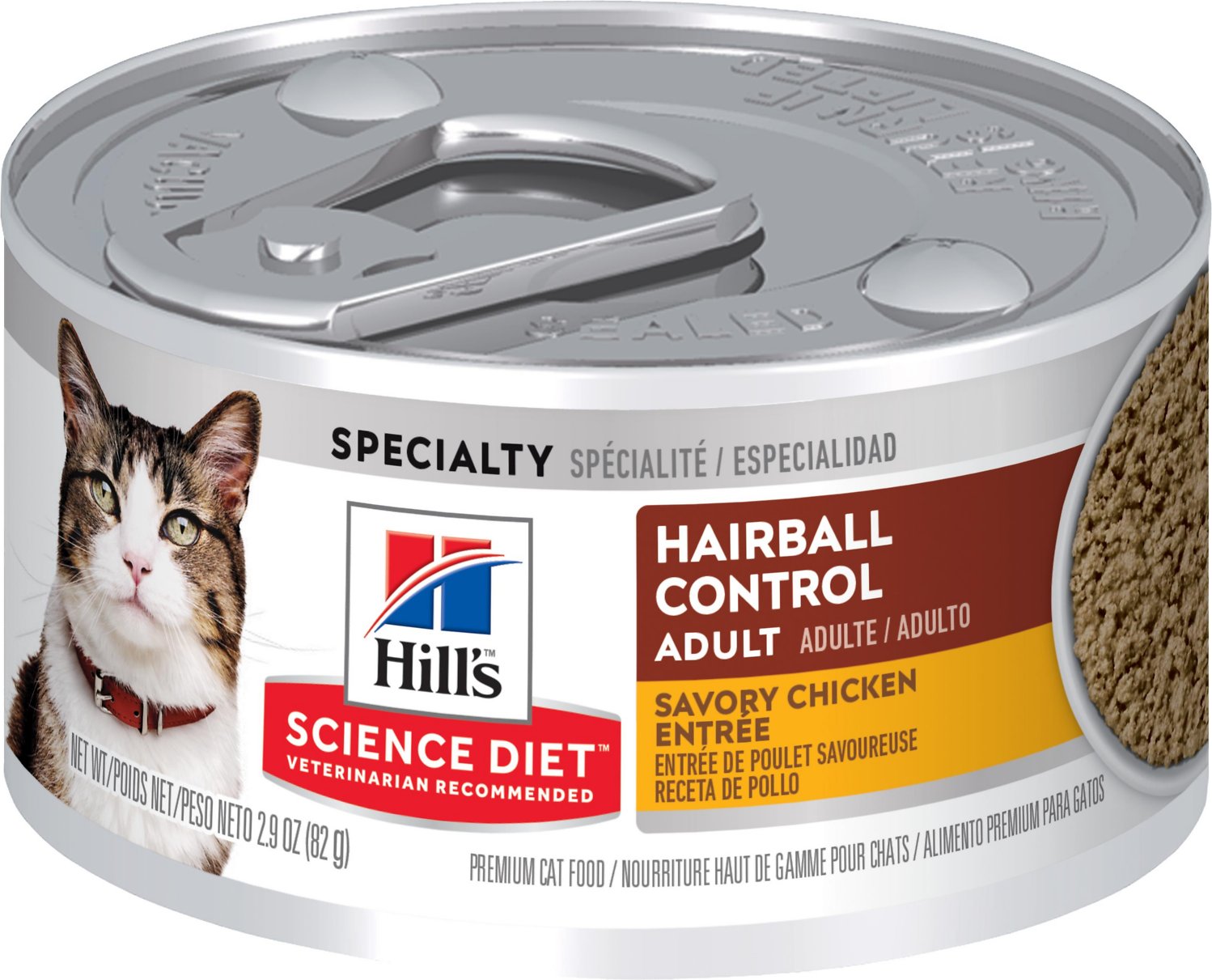 Hill's Science Diet Adult Hairball Control Savory Chicken Entree Wet Cat Food, 2.9-oz, case of 24 (**)
