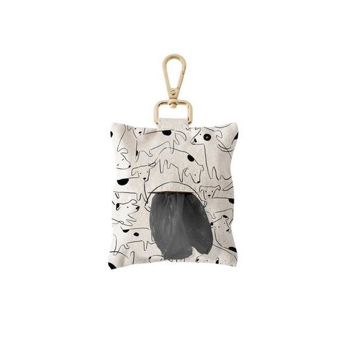 Pet Shop by Fringe Studio Nosy Dog Spot Canvas Waste Bag Holder & Keychain