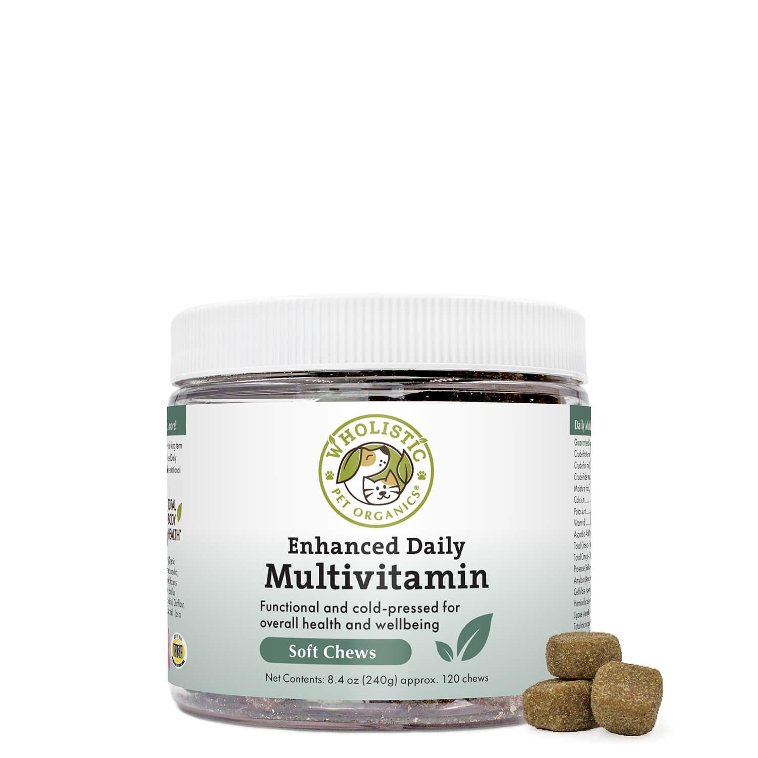 Wholistic Pet Organics Enhanced Daily Multivitamin Soft Chews Pet Supplement, 120-count