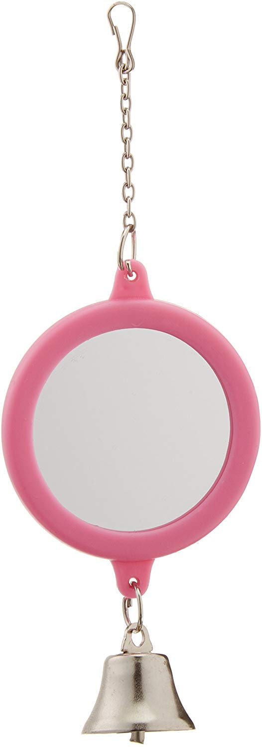 Penn-Plax Round Mirror with Bell for Birds