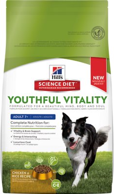 Hill's Science Diet Adult 7+ Youthful Vitality Chicken Dry Dog Food, 21.5-lb