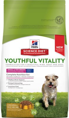 Hill's Science Diet Adult 7+ Small & Toy Breed Youthful Vitality Chicken Dry Dog Food, 12.5-lb