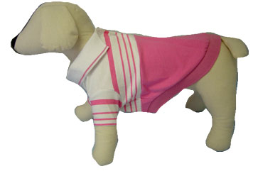PAMPET / Puppe Love Dog Shirt, Polo Striped Pink & White