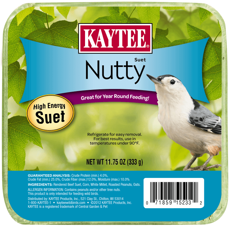 Kaytee Nutty Suet Cake Wild Bird Food, 11.75-oz