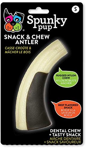 Spunky Pup Snack & Chew Antlers Dog Toy, Small
