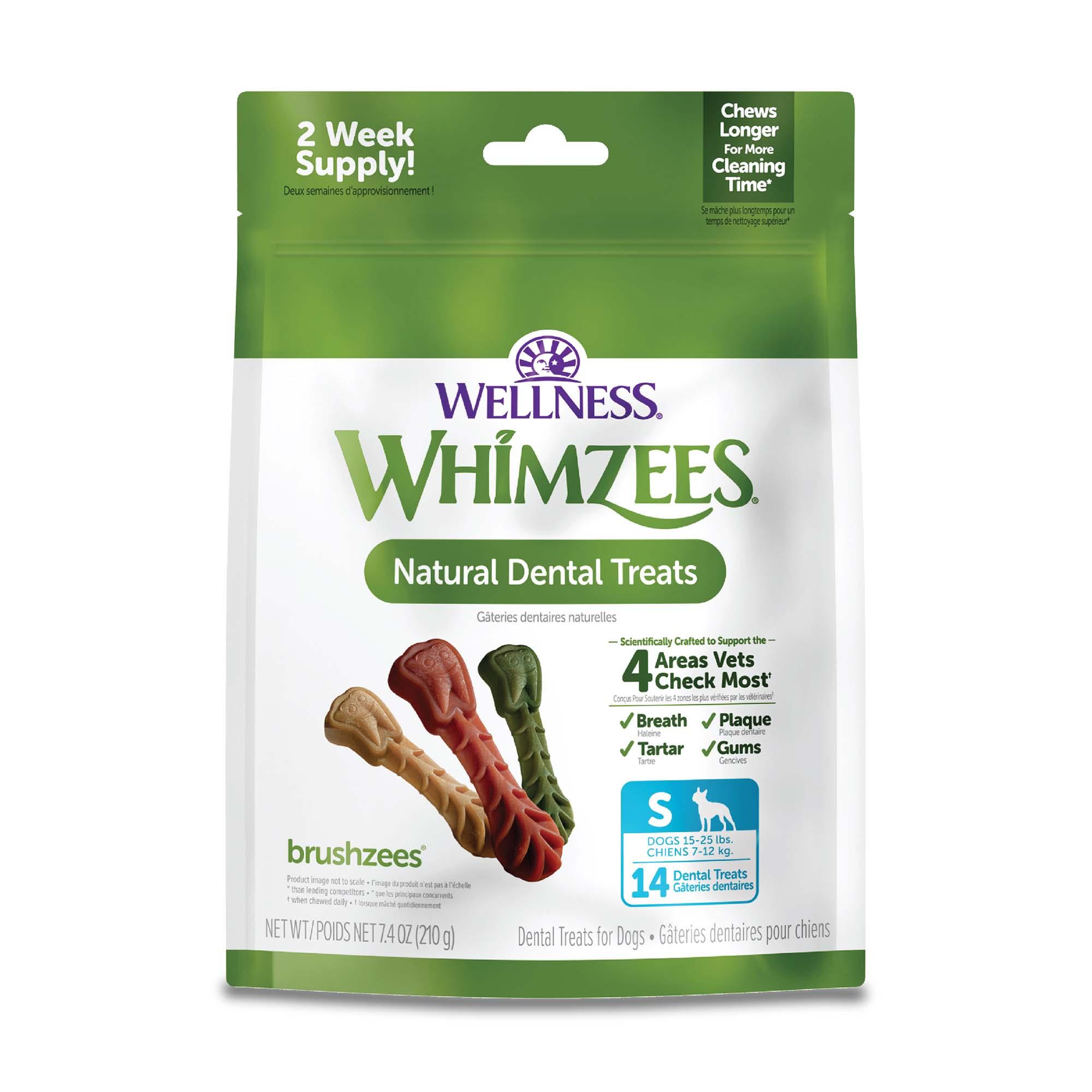 WHIMZEES Brushzees Natural Dental Dog Treats, Small, 14-count