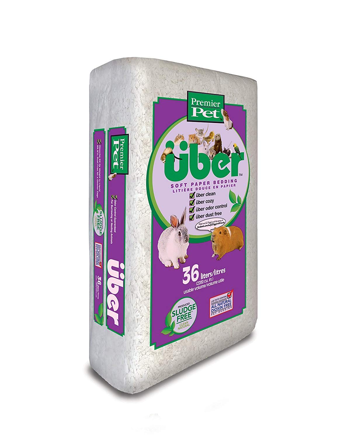 American Wood Uber Small Animal Bedding, White, 36-L