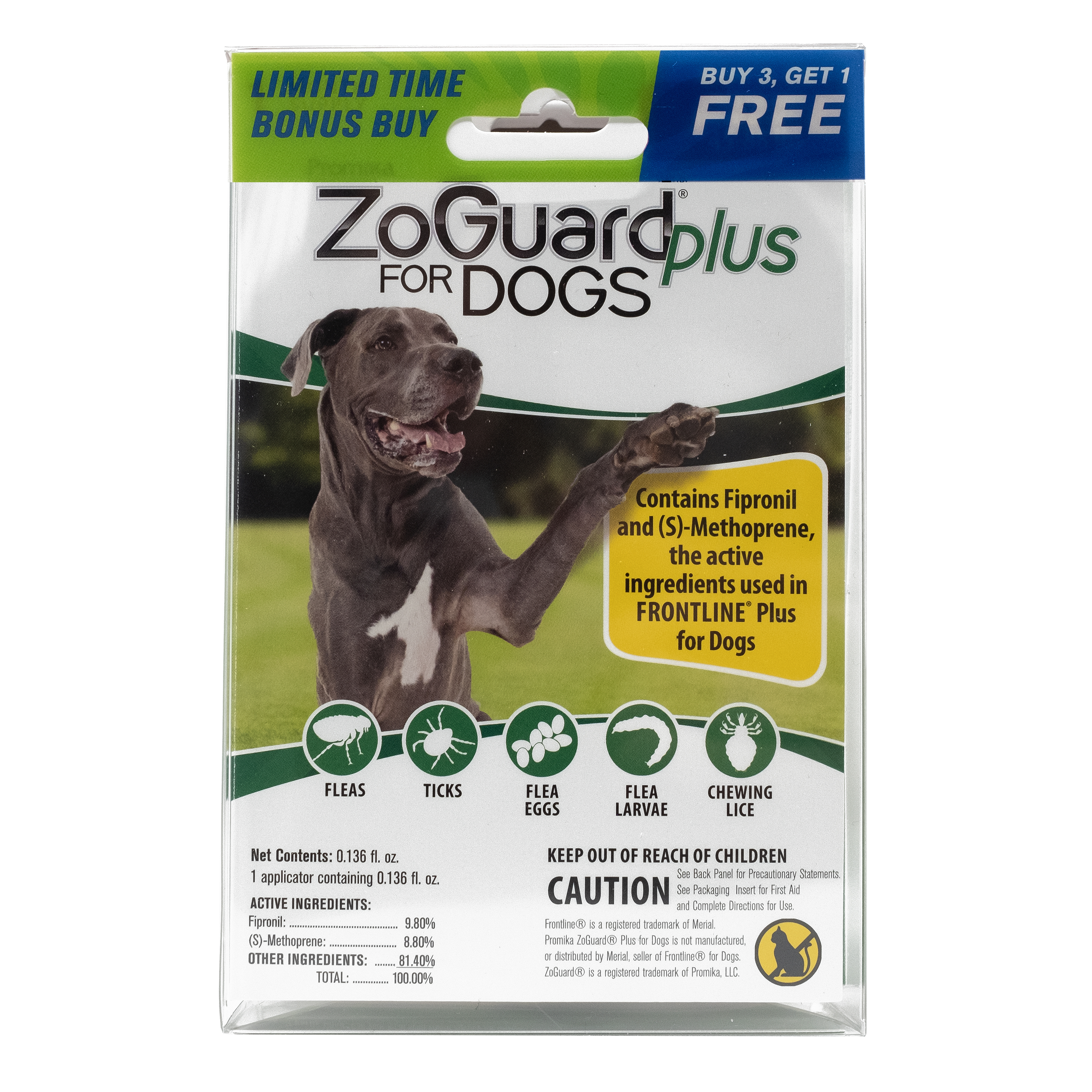 Promika ZoGuard Plus Bonus Pack for Dogs, 89-132-lb, 3-dose