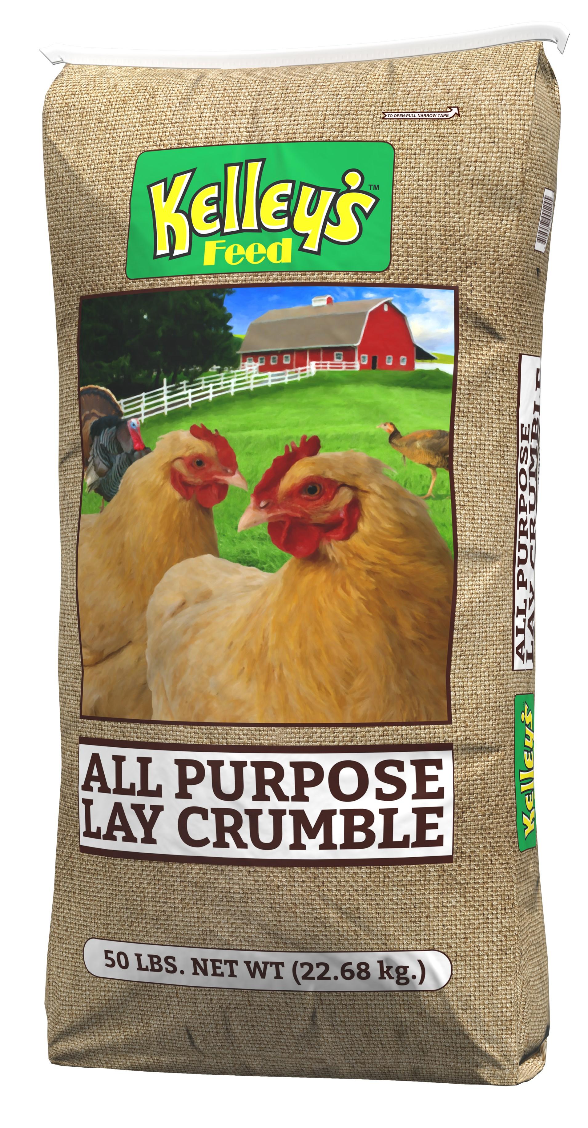 Kelley's Feed All Purpose Lay Crumble Poultry Feed, 50-lb