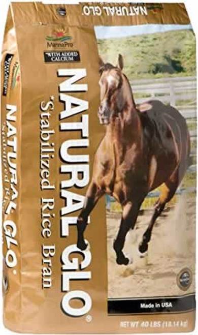 Manna Pro Natural Glo Rice Bran Granular Horse Feed, 40-lb
