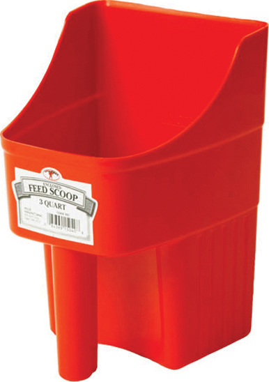 Miller Little Giant Plastic Enclosed Livestock Feed Scoop, Red