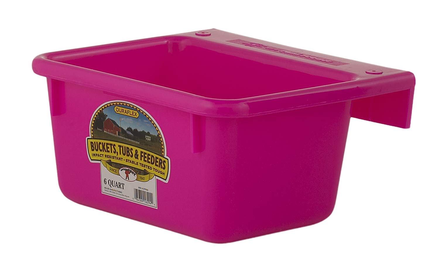Miller Little Giant DuraFlex Plastic Mini Livestock Feeder, Hot Pink, 6-qt
