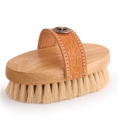 Desert Equestrian Legends Cowgirl White Tampico Western-Style Body Horse Brush, Small (Size: Small)