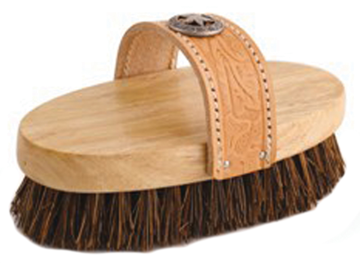 Desert Equestrian Legends Cowboy Palmyra Fiber Western-Style Mud Horse Brush, Small (Size: Small)
