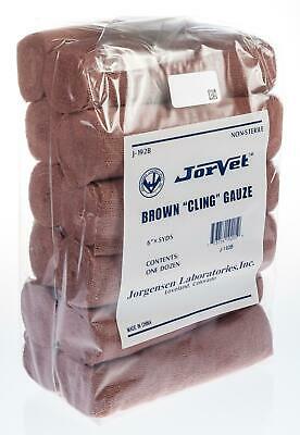 Jorgensen Jorvet Brown Cling Gauze, 6-in x 5-yd, 12-pk