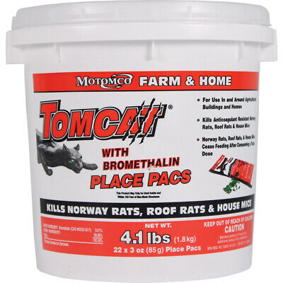 Motomco Tomcat with Bromethalin Place Pacs Pest Control, 4.1-lb