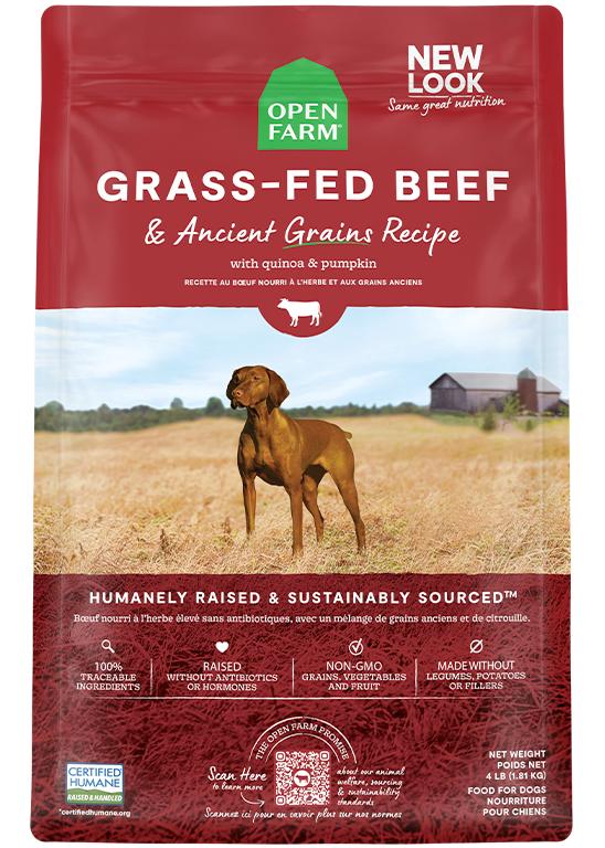 Open Farm Grass-Fed Beef & Ancient Grains Recipe Dry Dog Food, 22-lb