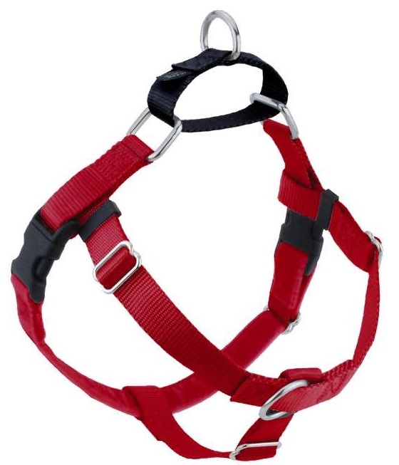 2 Hounds Design Freedom No Pull Dog Harness, Red, 1-in x 32-36-in
