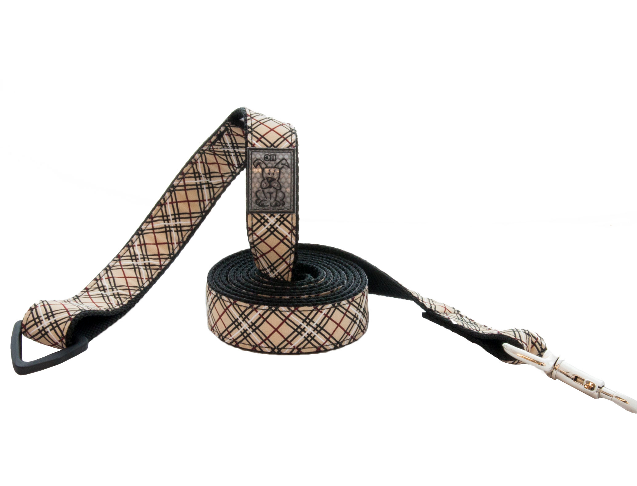 RC Pets Dog Leash, Tan Tartan, 1-in x 6-ft