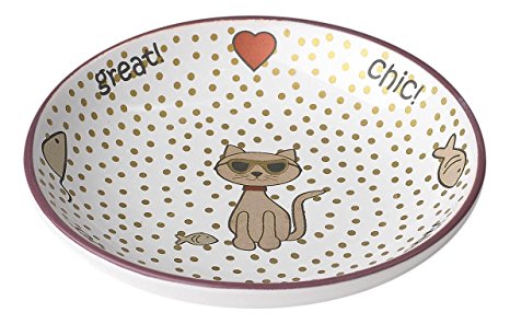 PetRageous Designs Chic Kitty Pet Saucer, 2.5-oz