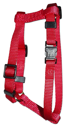 Leather Brothers/OmniPet Kwik Klip Adjustable Nylon Dog Harness, Red