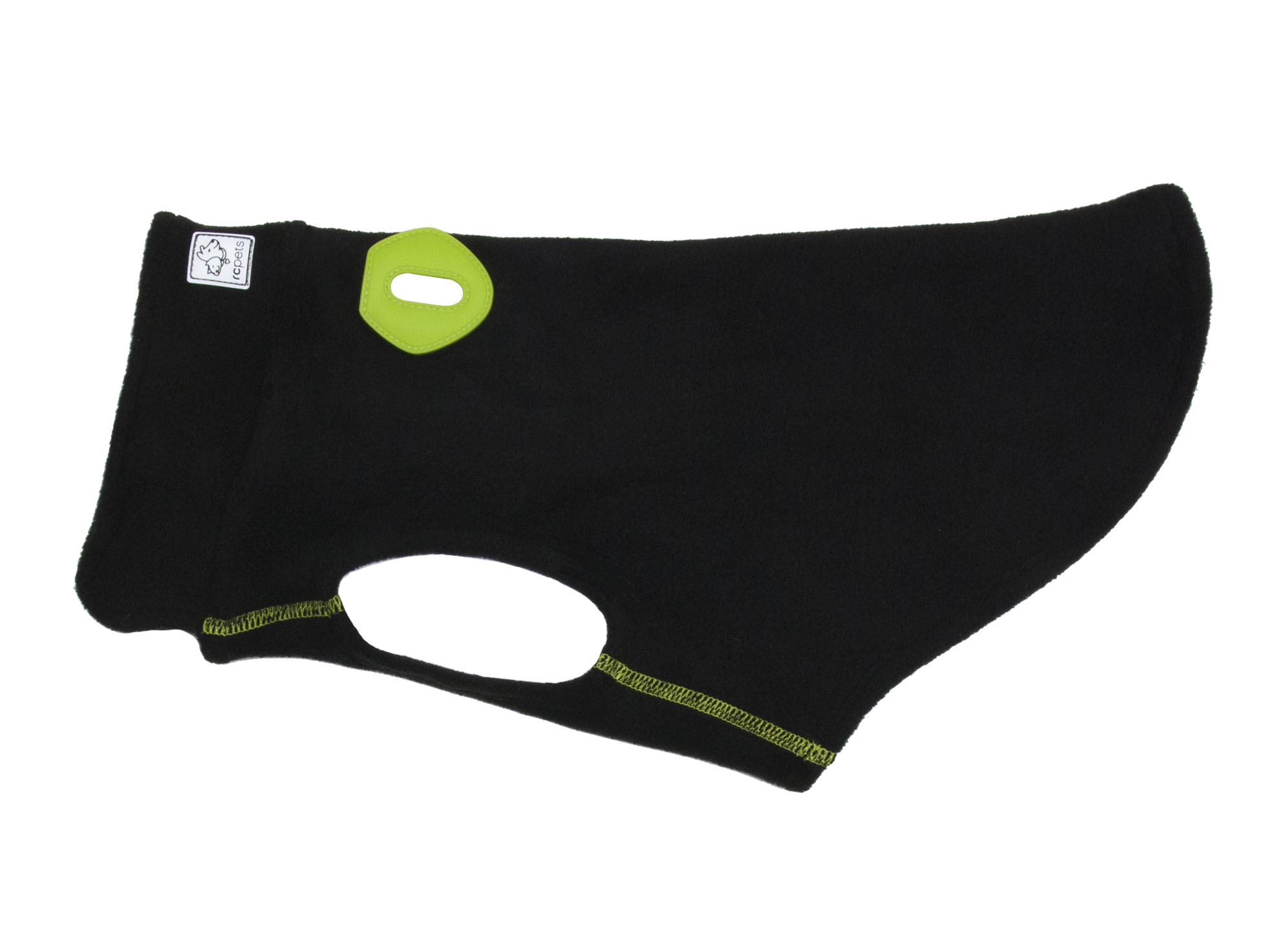 RC Pets Baseline Fleece Dog Coat, Black & Lime, 10