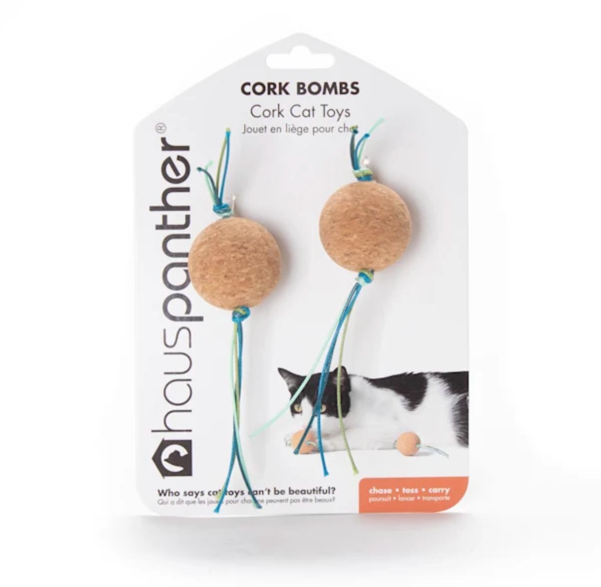 Hauspanther Cork Bombs Cat Toy, Ocean, 2-count (Size: 2-count)