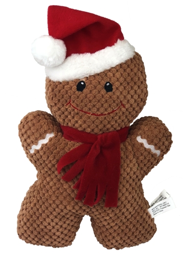 Petlou Christmas Gingerbread Man Dog Toy, 10-in