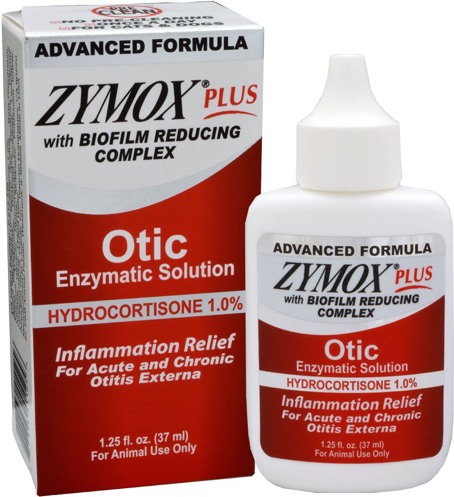 Zymox Plus Advanced Formula 1% Hydrocortisone Otic Dog & Cat Ear Solution, 1.25-oz bottle