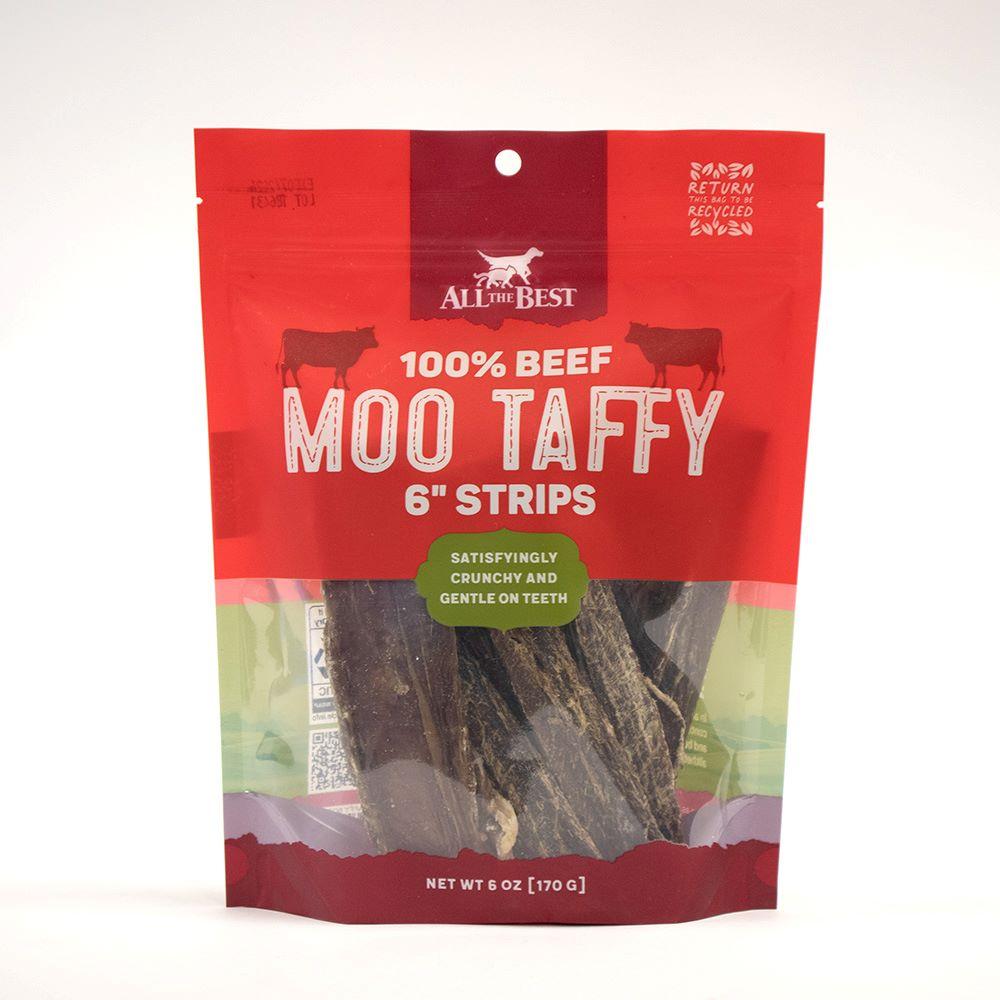 All The Best Moo Taffy Strips Dog Treats, 6-in, 6-oz Bag