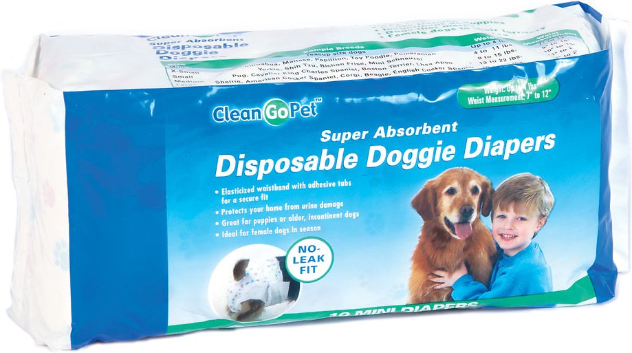 Clean Go Pet Disposable Doggy Diapers, Mini