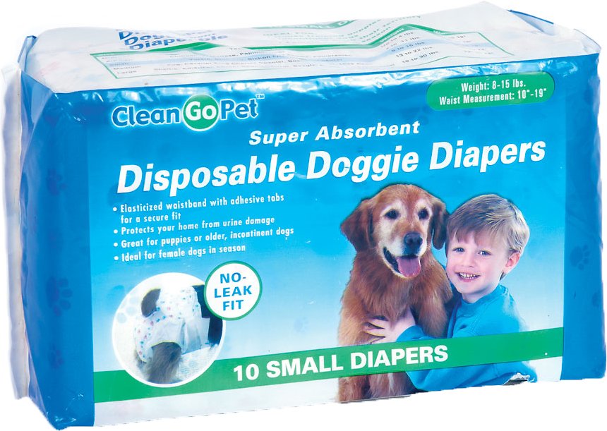 Clean Go Pet Disposable Doggy Diapers, Small