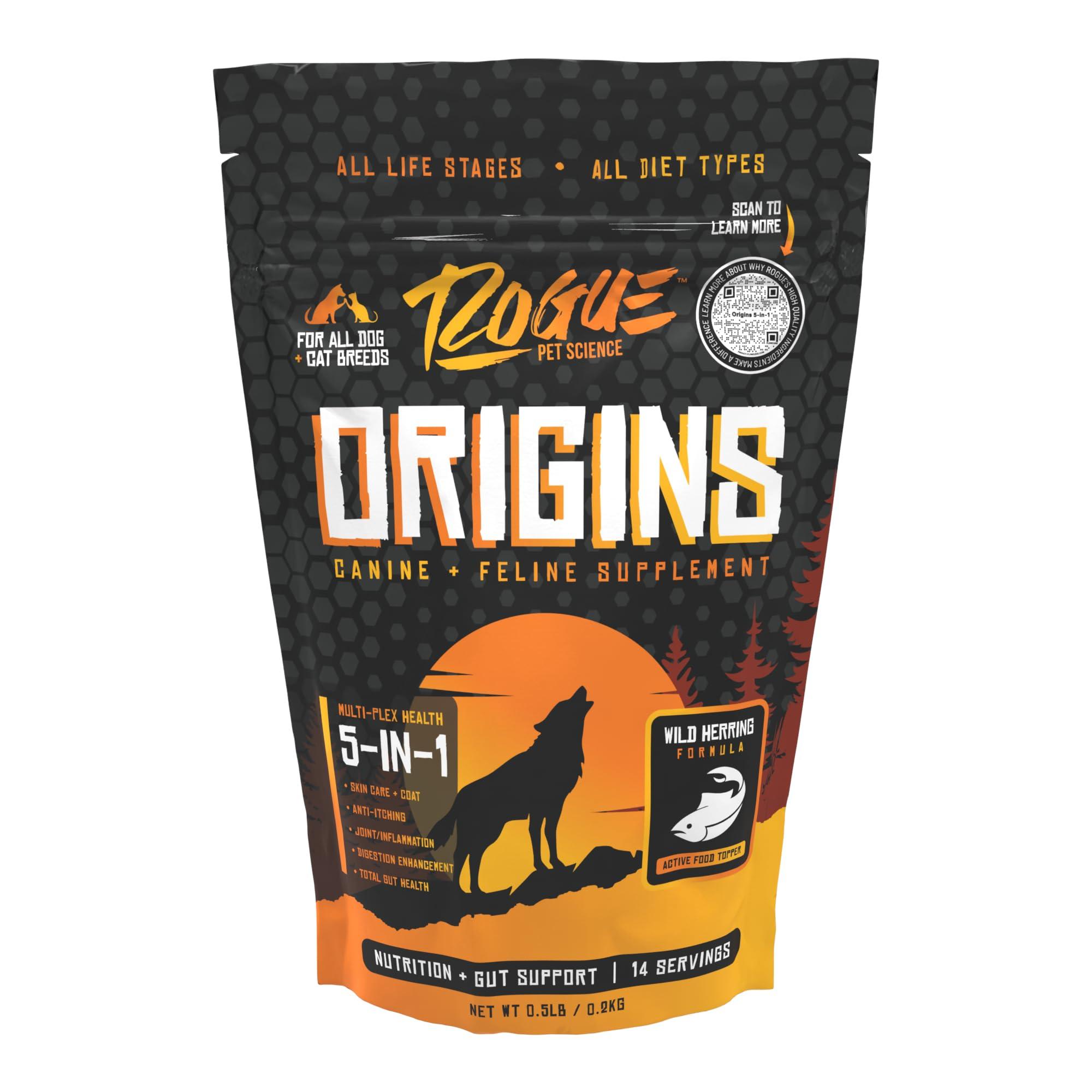Rogue Pet Science Origins 5-in-1 Multi-Plex Wild Herring Dog & Cat Supplement