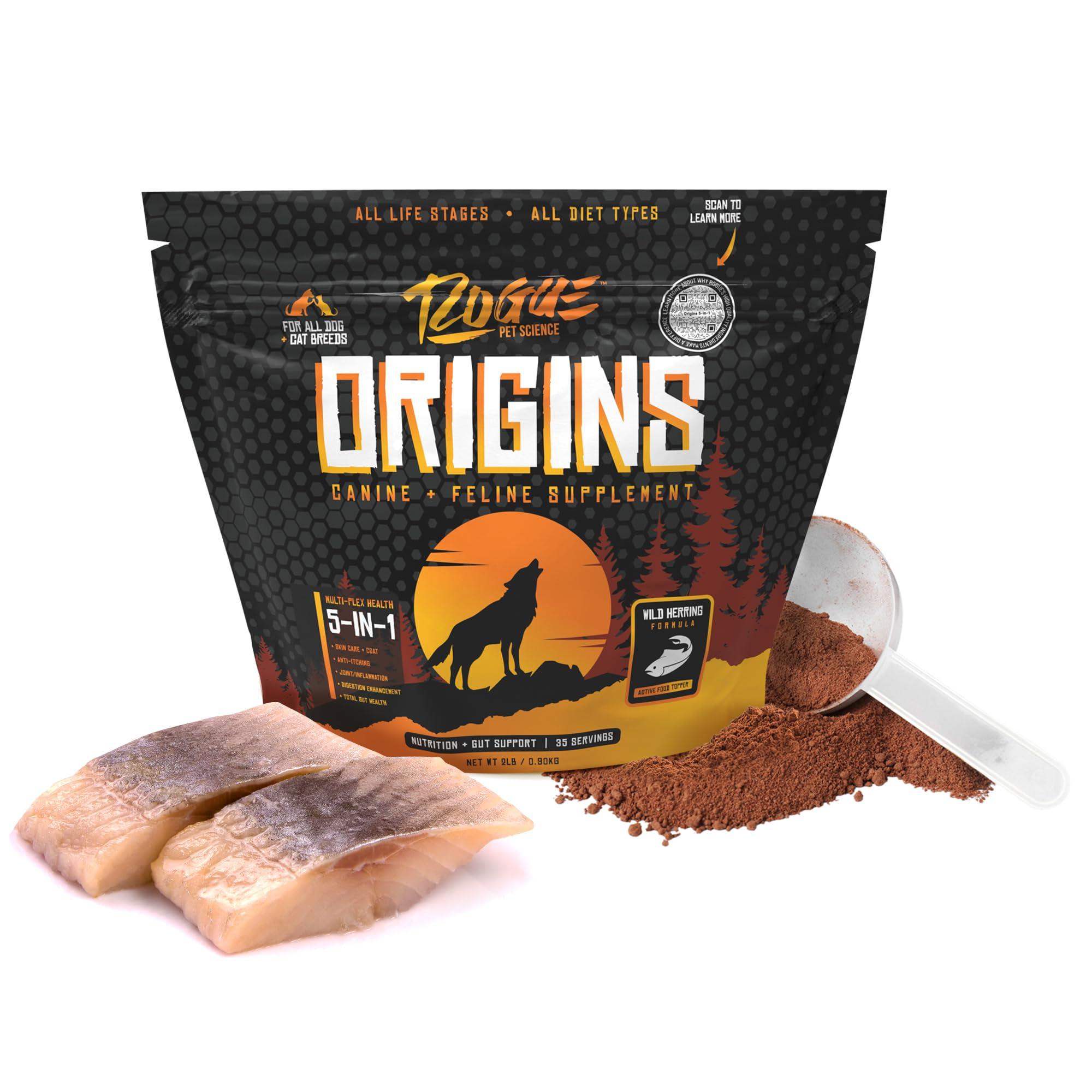 Rogue Pet Science Origins 5-in-1 Multi-Plex Wild Herring Dog & Cat Supplement, 2-lb