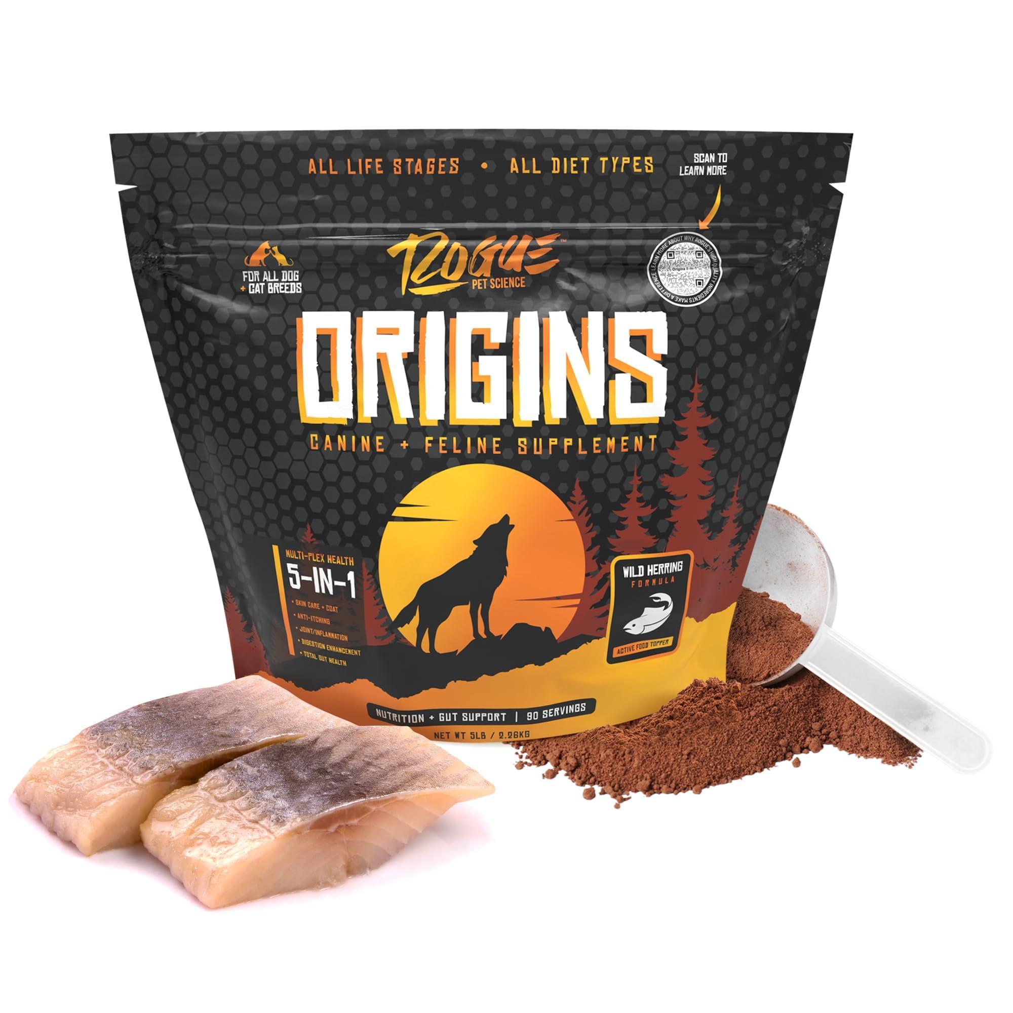 Rogue Pet Science Origins 5-in-1 Multi-Plex Wild Herring Dog & Cat Supplement, 5-lb