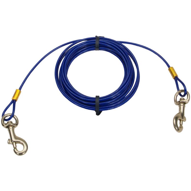 Coastal Titan Tie Out Cable with Brass Plated Snaps for Medium Dogs