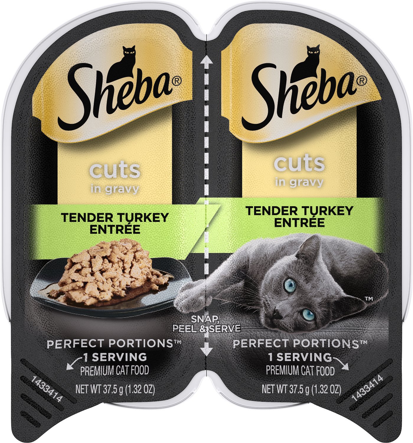 Sheba Perfect Portions Grain-Free Tender Turkey Cuts in Gravy Entree Cat Food Trays